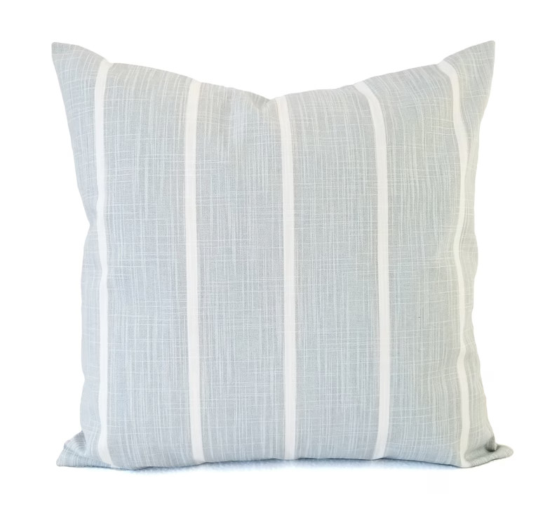 Two Decorative Pillows Soft Blue Pillow Cover Striped Pillow Cover Modern Pillow Sham Accent Pill... | Etsy (US)