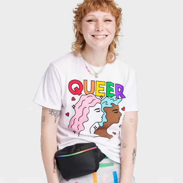 Pride Adult Queer Short Sleeve T-Shirt - White | Target