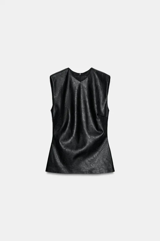 LEATHER EFFECT TOP | Zara DE