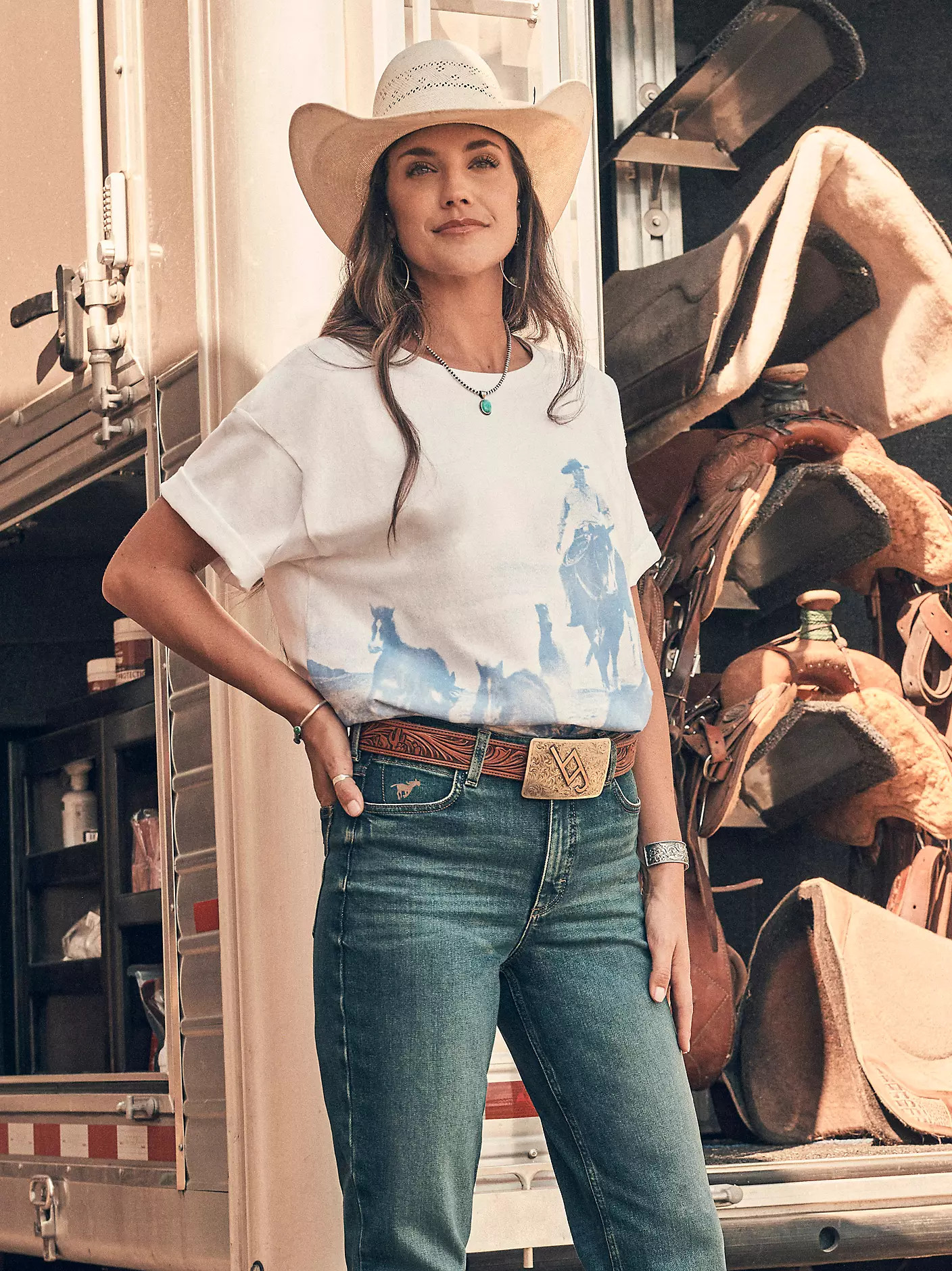 Women's Horse Round Up Oversized Tee | Wrangler