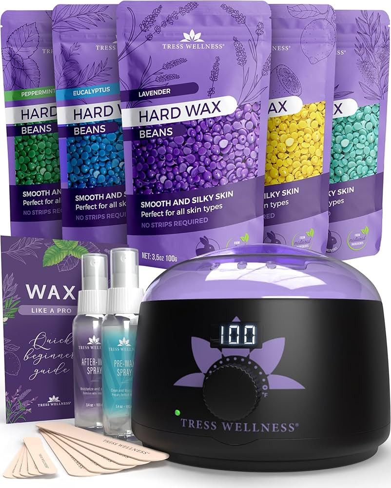 Tress Wellness Waxing Kit for Brazilian Wax - Easy to Use - For Sensitive Skin - Digital Display,... | Amazon (US)