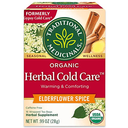 Traditional Medicinals Organic Herbal Cold Care Elderflower Spice Herbal Tea, Warm & Comforting Seasonal Wellness, (Pack of 1) - 16 Tea Bags | Amazon (US)