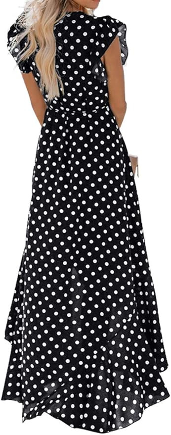 GRECERELLE Women's Summer Floral Print Cross V Neck Dress Bohemian Flowy Long Maxi Dresses | Amazon (US)