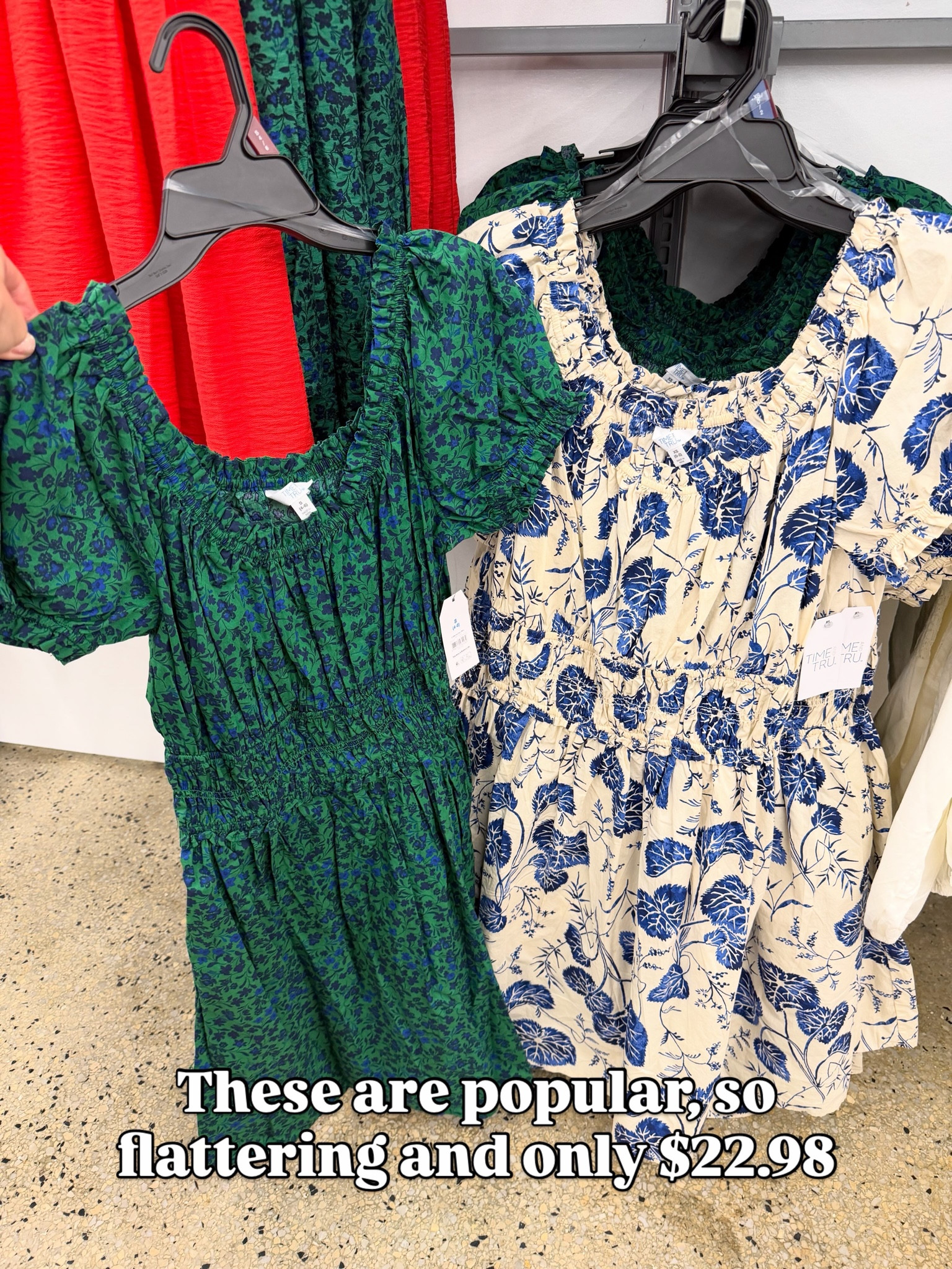 Walmart short sleeve mini dresses with smocked waists. #walmartfashion

#LTKOver40