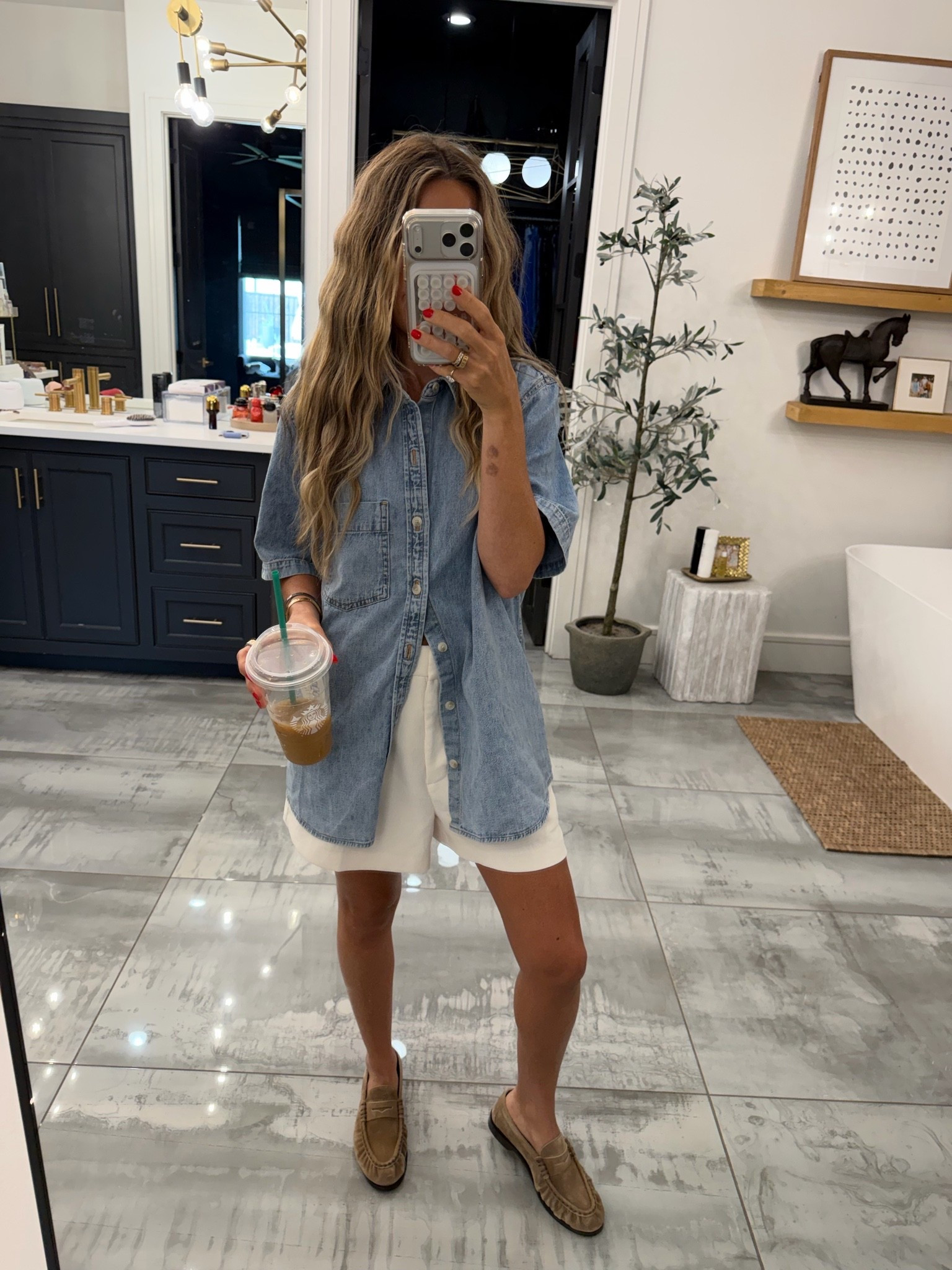 Size xs in top and 4 in shorts - loafers are true to size @Aritzia