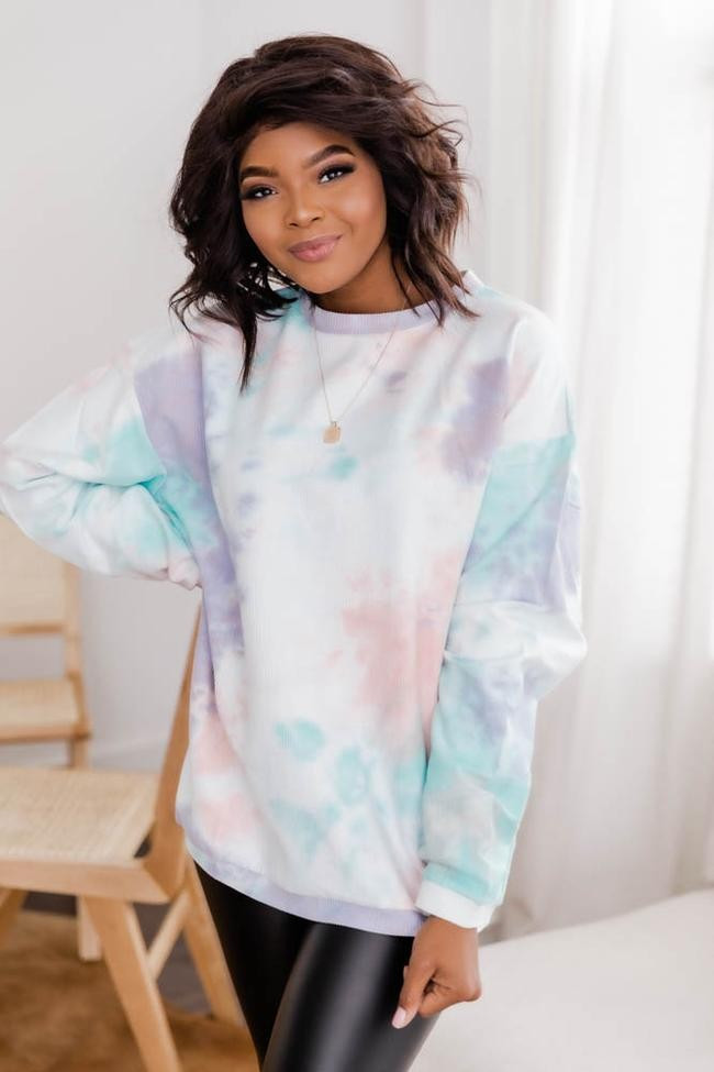 Forgetful Heart Tie Dye Mint Pullover FINAL SALE | The Pink Lily Boutique