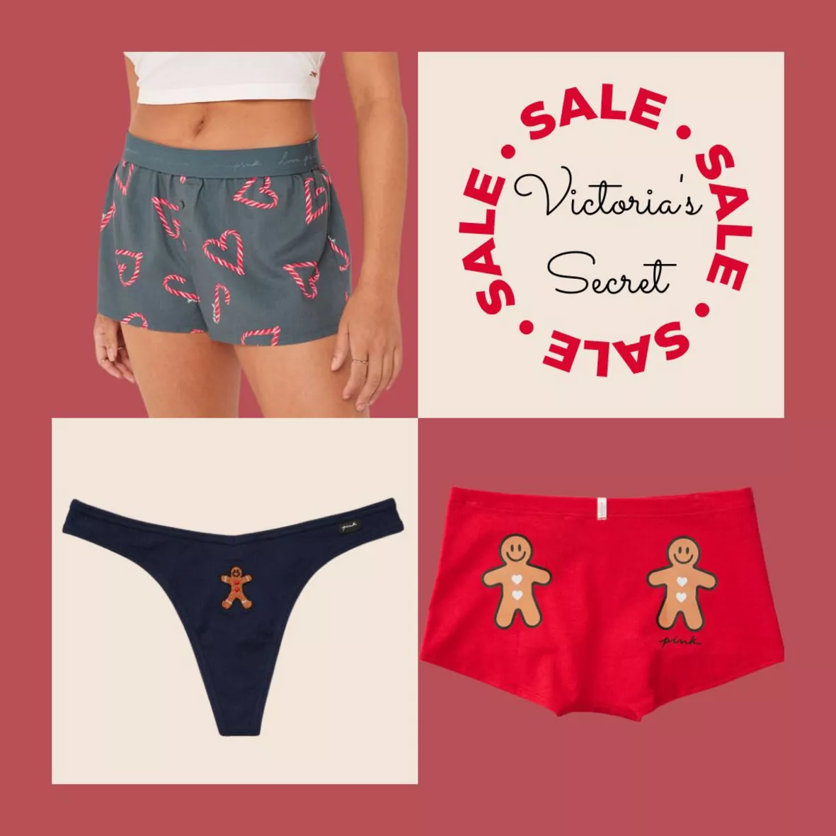 SOLD!! VIctorias Secret pajama shorts boxers pink