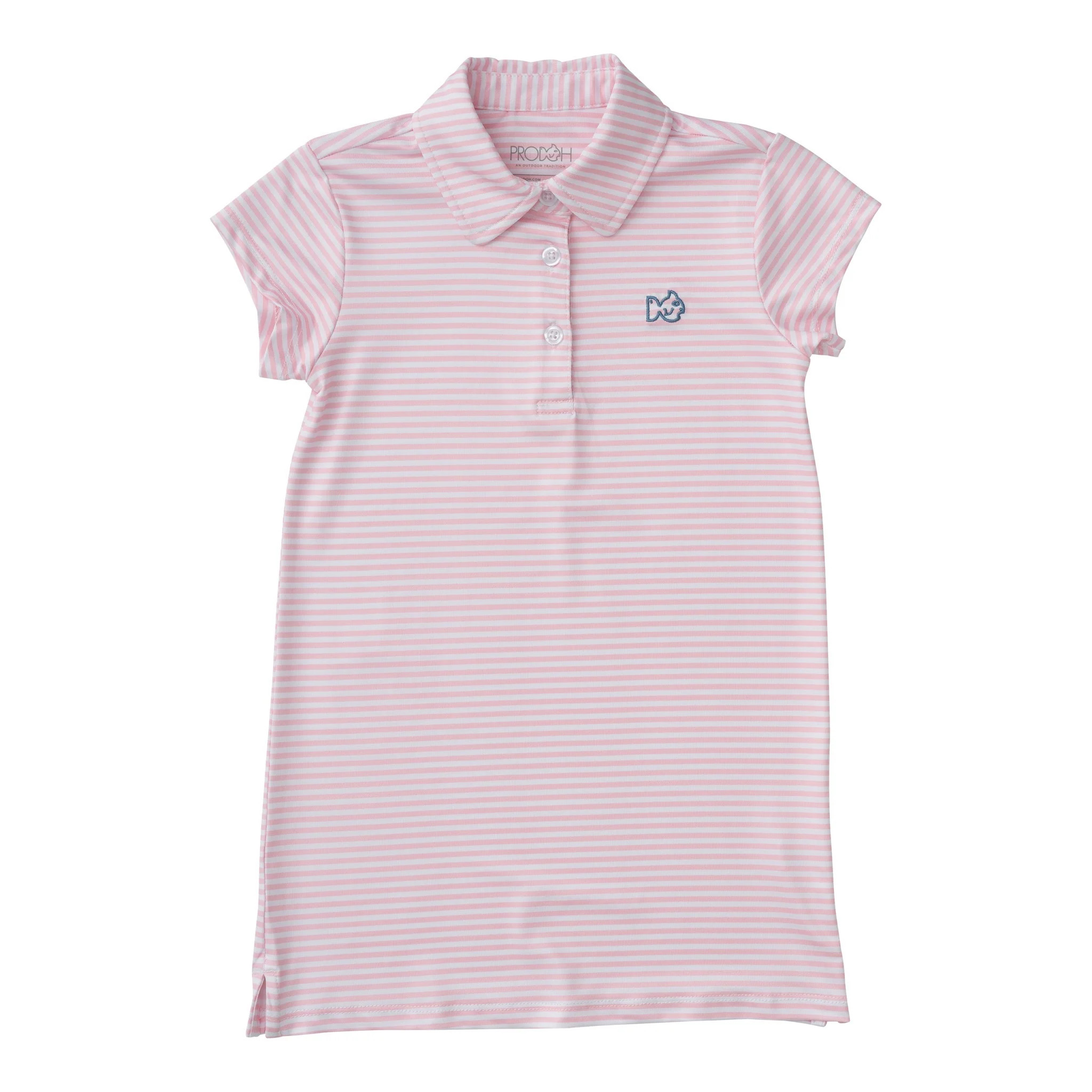 Pro Performance Polo Dress in Pink and White Stripe | PRODOH
