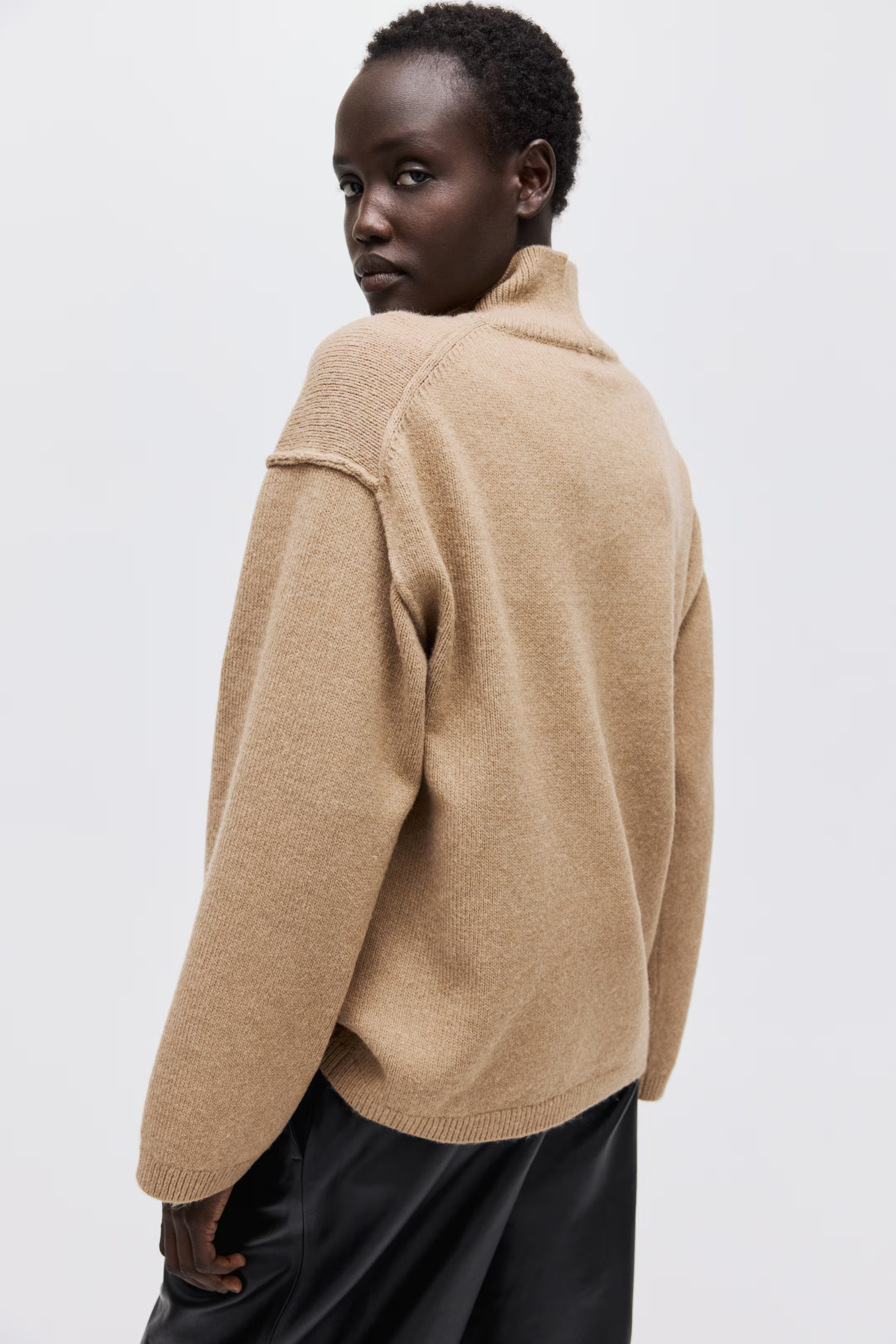 Seam-Detail Mock Turtleneck Sweater | H&M (US + CA)