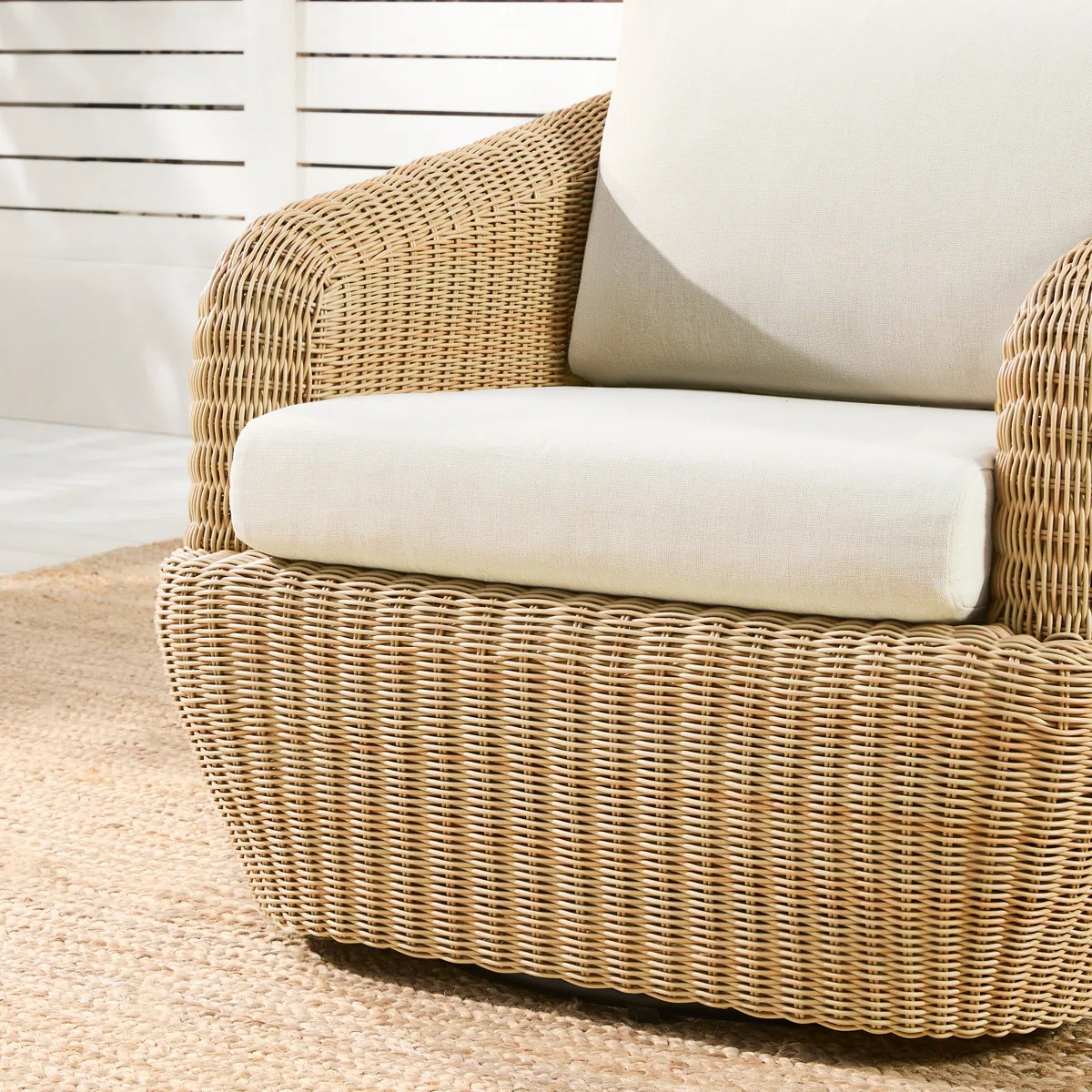 Cambelle Swivel Weather Resistant PE Wicker Barrel Chair and Ottoman Set | Wayfair North America