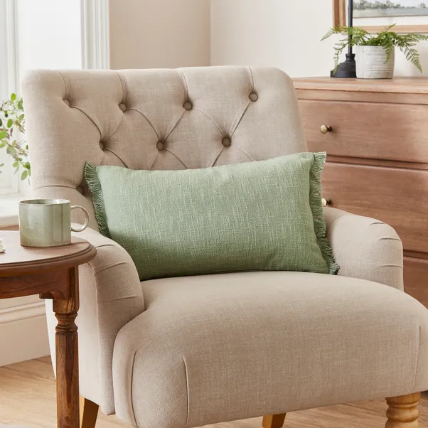 Woven Cotton Slub Rectangular Cushion | Dunelm (migrated)