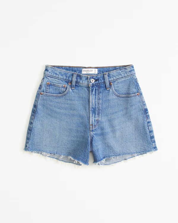 Curve Love High Rise 90s Cutoff Short | Abercrombie & Fitch (US)