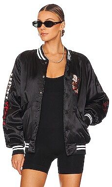 The Laundry Room Beer Wolf Bomber Jacket in Black from Revolve.com | Revolve Clothing (Global)