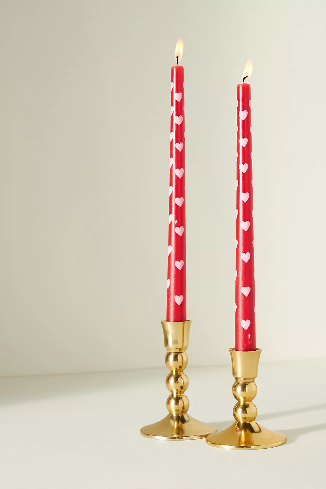 Handpainted Heart Taper Candles, Set of 2 | Anthropologie (US)