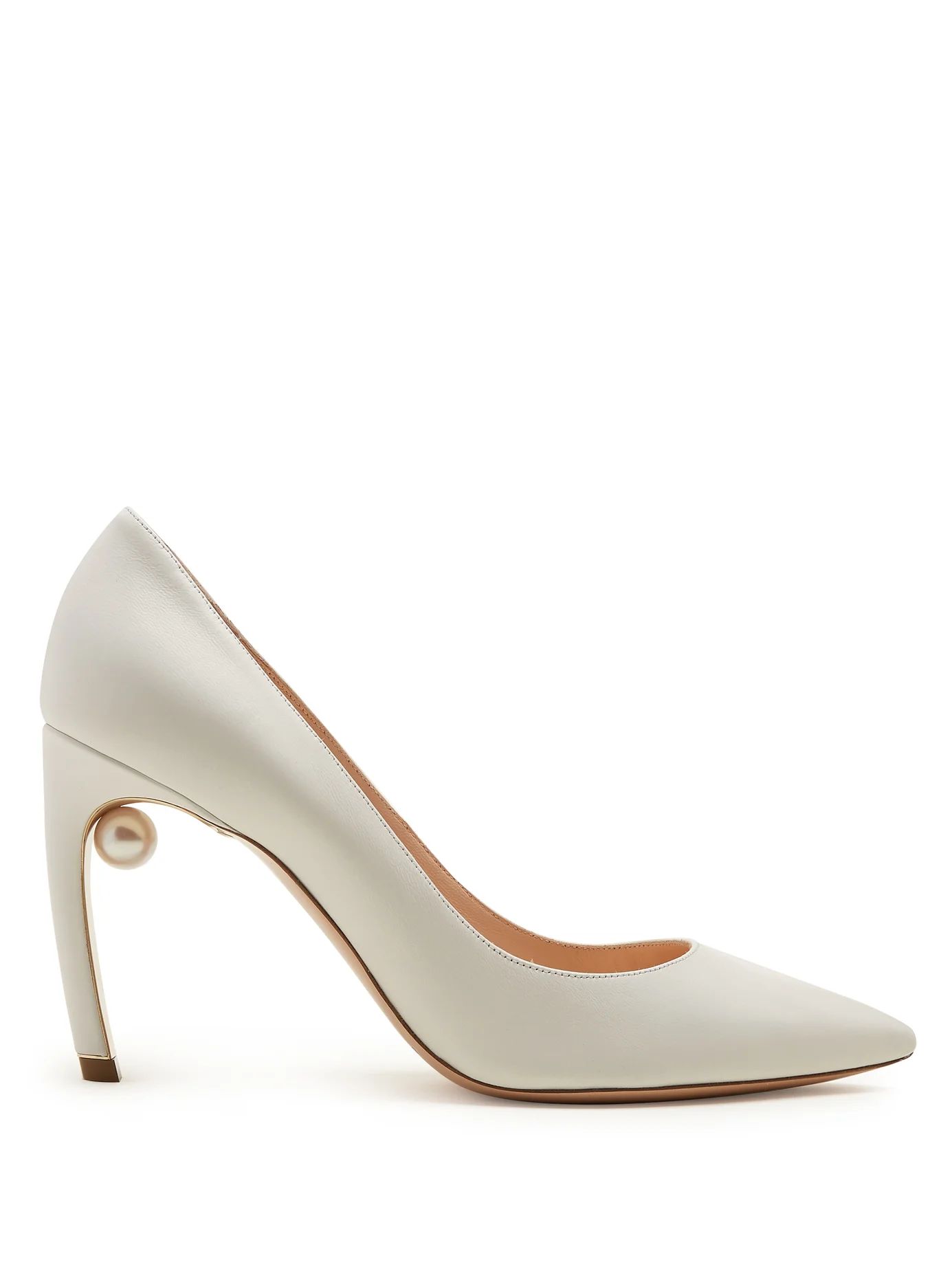 Mira pearl-heeled leather pumps | Matches (US)