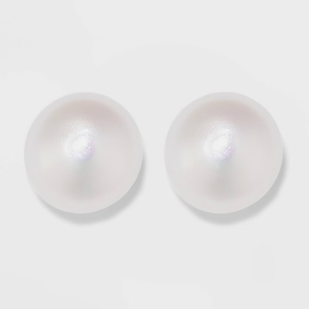 Sterling Silver Freshwater Pearl Stud Fine Jewelry Earrings - A New Day™ Silver/White: Polished... | Target