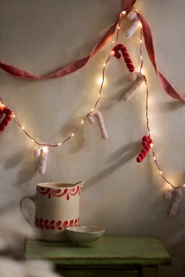 Felt Candy Cane LED Light Strand | Anthropologie (US)