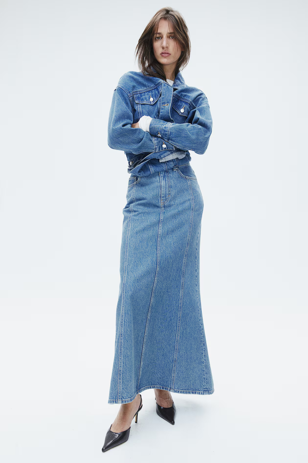 - Flared Denim Skirt - Light denim blue - Ladies | H&M AU | H&M (AU)