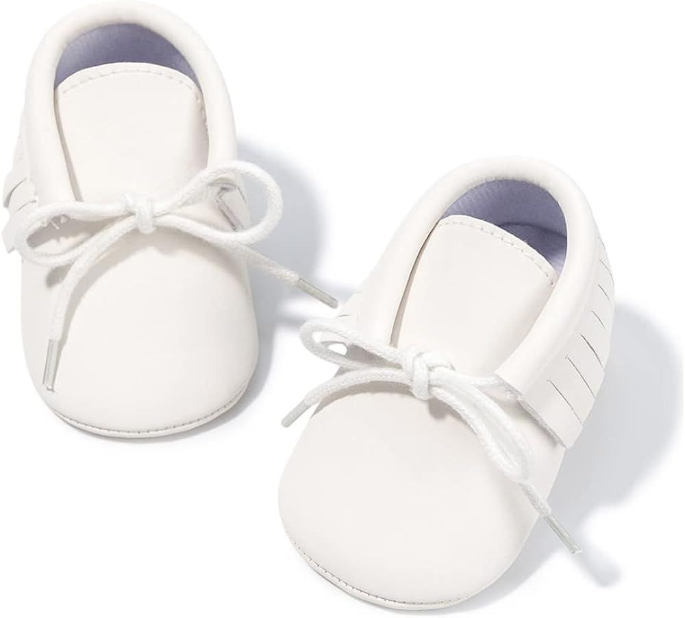 Meckior Infant Baby Girls Boys Premium Soft Sole Tassel Bowknot Moccasins Toddler Prewalker Princ... | Amazon (US)