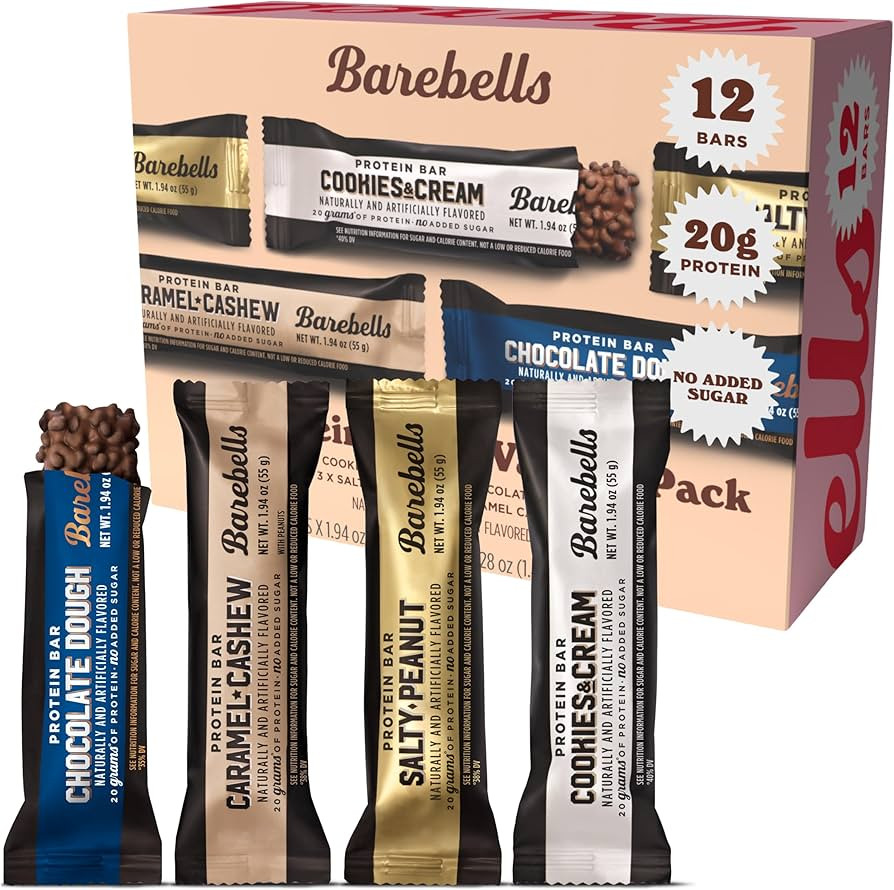 Barebells Protein Bars Variety Pack - 12 Count, 1.9oz Bars - Protein Snacks with 20g of High Prot... | Amazon (US)