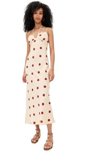 Bailey Rose Women's Polka Dot Midi Dress, Cream, M | Amazon (US)