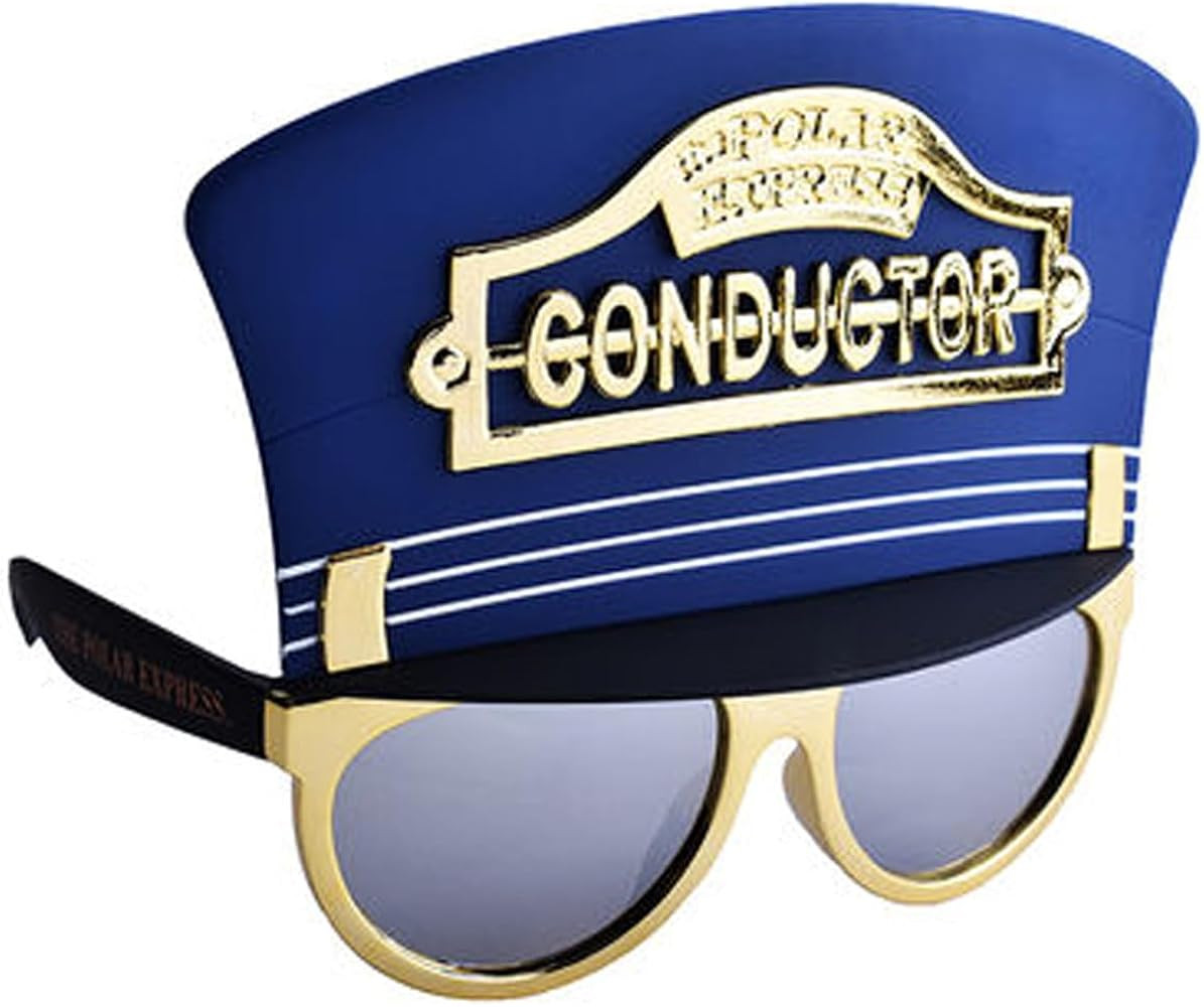 Sun-Staches Licensed Polar Express Train Conductor Hat Costume Sunglasses | UV400, Protected Lens... | Amazon (US)
