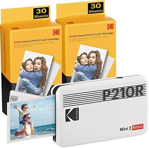 Kodak Mini 2 Retro 2.1x3.4” Portable Instant Photo Printer, Wireless Connection, Compatible: iO... | Amazon (CA)