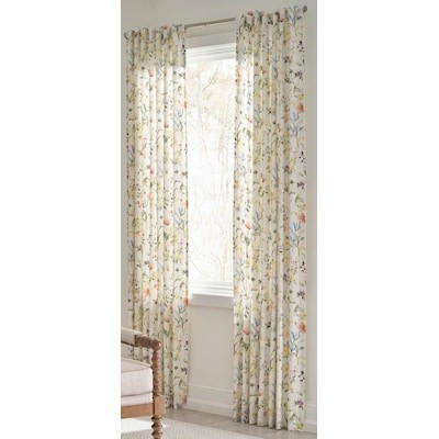 allen + roth 84-in Floral Print Cotton Light Filtering Back Tab Single Curtain Panel Lowes.com | Lowe's