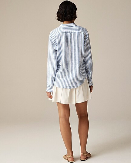 Garçon classic shirt in striped cotton-linen blend gauze | J. Crew US