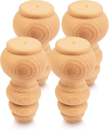 DECORLUXES Wooden Legs for Furniture Set of 4 | Short Table Dresser, Couch, Chair Cabinet Sofa Le... | Amazon (US)