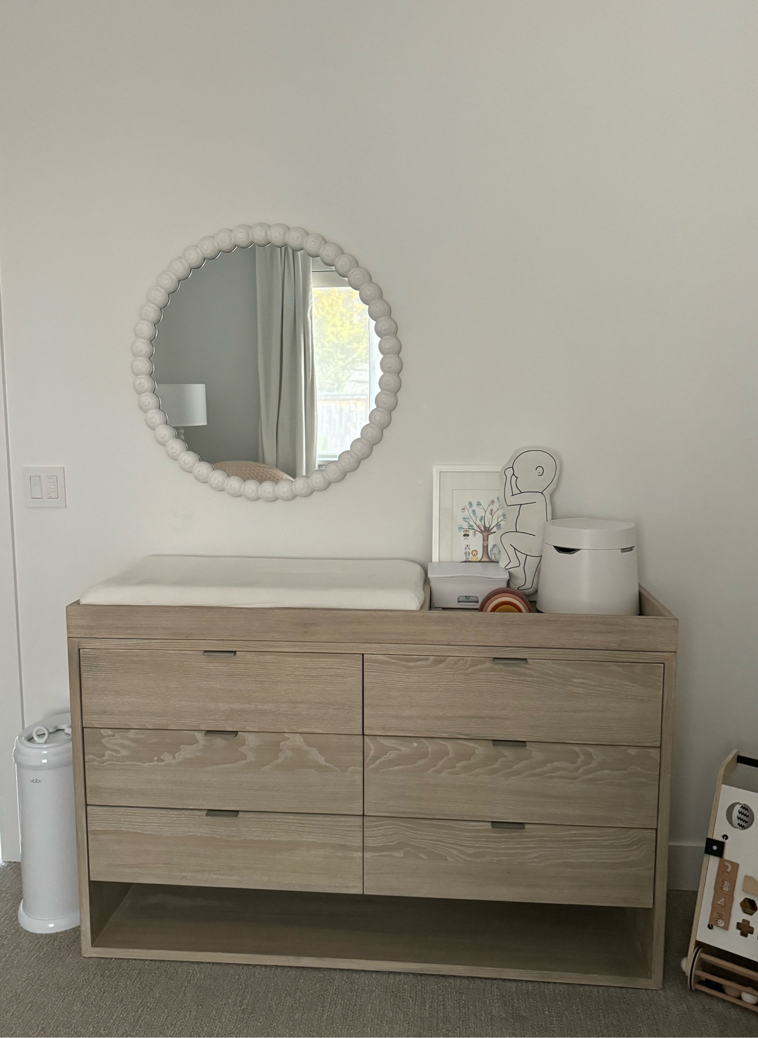 nursery reveal 👼🏼
when you have your baby sooner than expected your nursery isn’t complete right away, still need to adjust but this is our nearly completed nursery as of now, dresser are rh landry collection wide dresser with topper, baby pillow is from thbirthpillow.com which is the exact size (weight and length) plus baby details in the back and has a removable washable cover, use code MOM10 for a discount! 

#LTKHome #LTKBaby #LTKKids