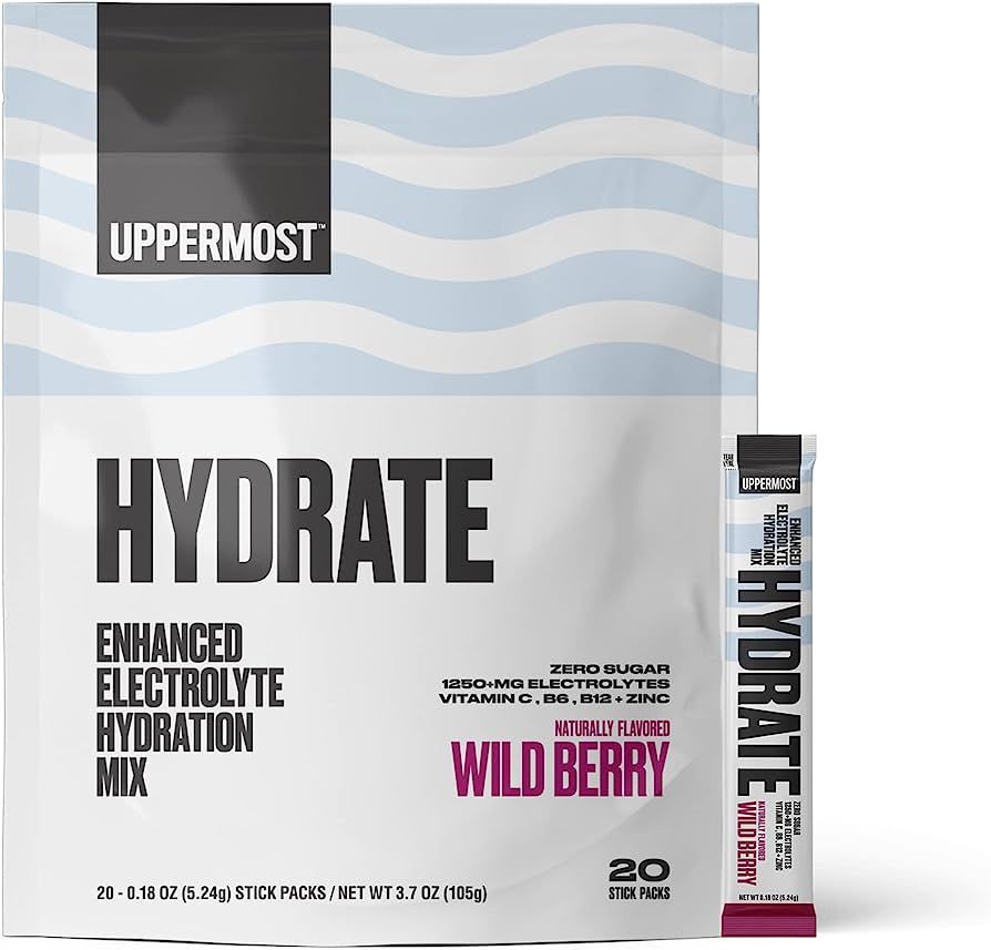Uppermost Hydrate - Enhanced Electrolytes Hydration Drink Powder Mix Packets - No Sugar - Keto - ... | Amazon (US)