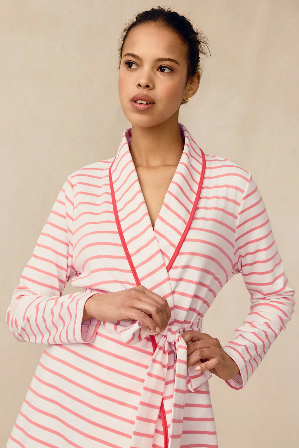 Pima Robe in Gelato Anchor Stripe | Lake Pajamas