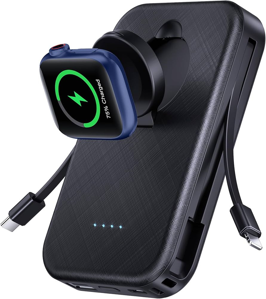 RORRY Portable Charger for iPhone and Apple Watch,10000mAh Fast Charging Power Bank with Built-in... | Amazon (US)