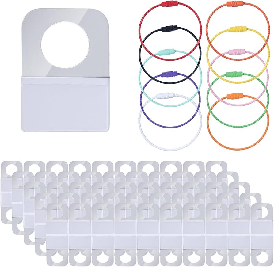 Holder for Yoto Cards Rings and Tabs, 100pcs 1.26x0.87in Self Adhesive Labels and 10pcs Stainless... | Amazon (US)