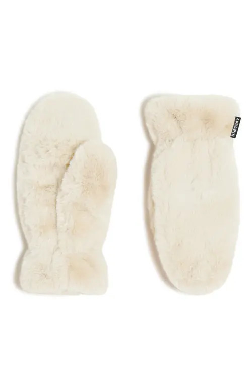 Apparis Coco Faux Fur Mittens in Latte at Nordstrom | Nordstrom