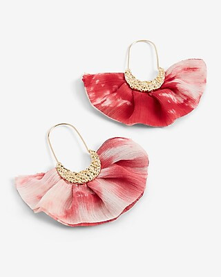 Tie-Dye Ruffle Fabric Drop Earrings | Express