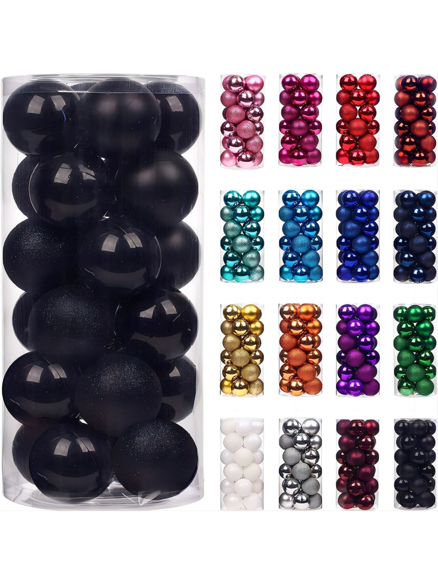 24pcs 3cm/4cm/6cm Christmas Balls Ornaments For Christmas Tree - Shatterproof Hanging Christmas T... | SHEIN