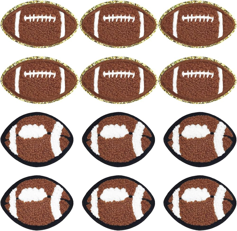 12PCS Football Iron on Patches Chenille Rugby Patches Iron on Embroidered Football Patches for Ha... | Amazon (US)