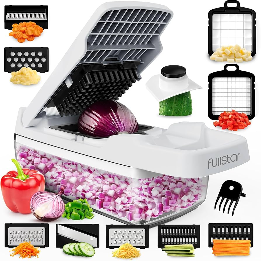 Fullstar Chopper Vegetable Cutter Mandoline Slicer for Kitchen with Handle - Veggie Chopper with ... | Amazon (US)