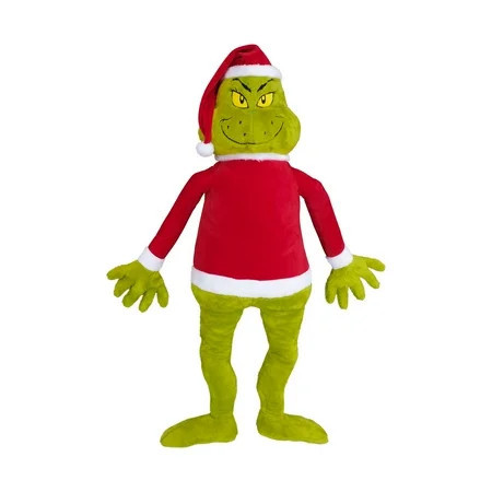 Grinch Jumbo Plush, 48 Inches Tall, Dressed in a Santa Shirt and Hat, by Ruz | Walmart (US)