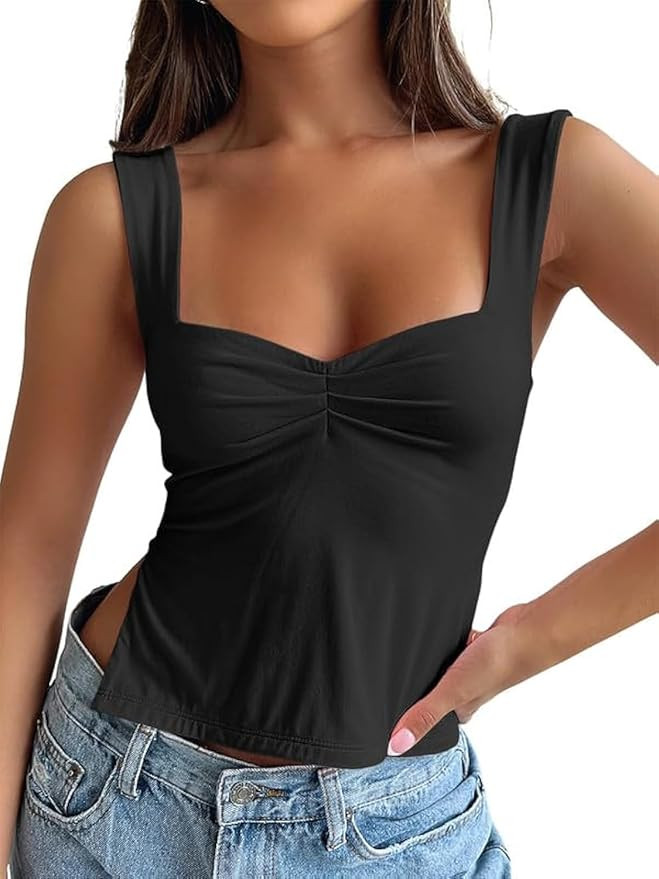 Trendy Queen Womens Cute Summer Going Out Concert Backless Crop Tank Top | Amazon (US)