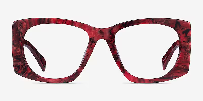 Valencia Square Red Glasses for Women | Eyebuydirect | EyeBuyDirect.com