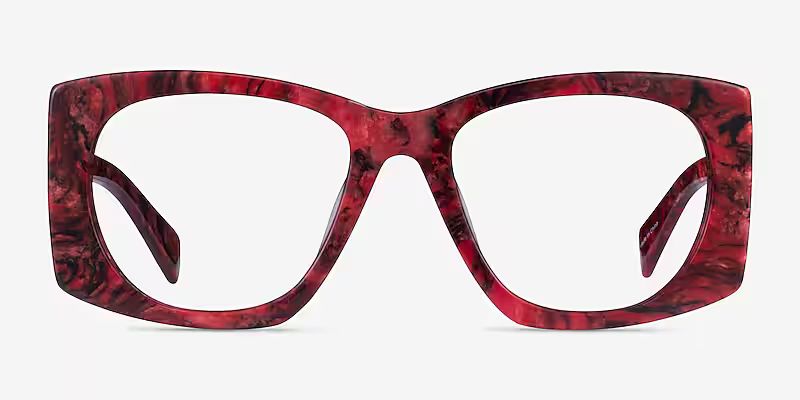 Valencia Square Red Glasses for Women | Eyebuydirect | EyeBuyDirect.com