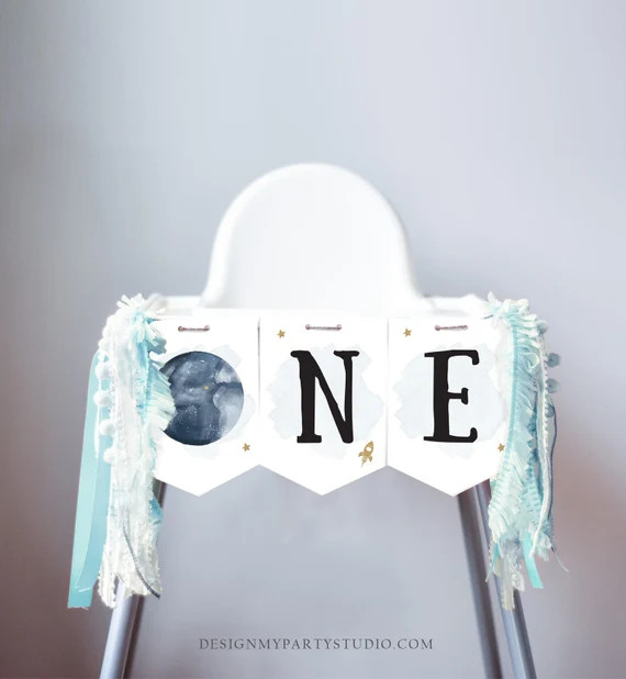 Outer Space Planets High Chair Banner Astronaut Rocket 1st - Etsy | Etsy (US)