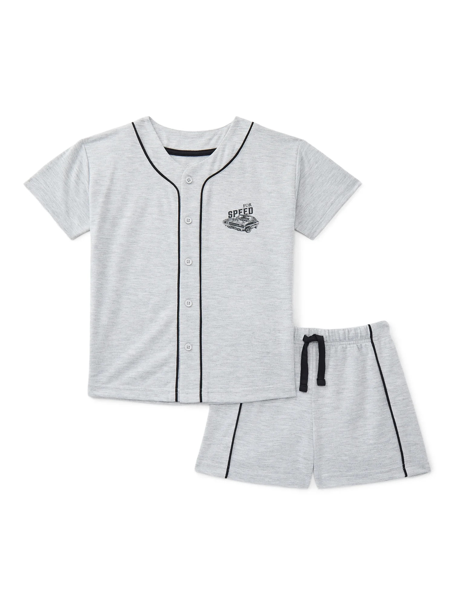 Wonder Nation Boys Jersey Top and Shorts Pajama Set, 2-Piece, Sizes 4-18 | Walmart (US)