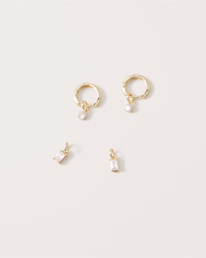 Crystal 14k Gold Earrings | Abercrombie & Fitch (US)