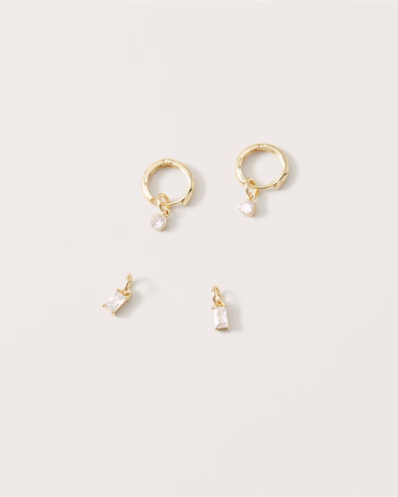 Crystal 14k Gold Earrings | Abercrombie & Fitch (US)