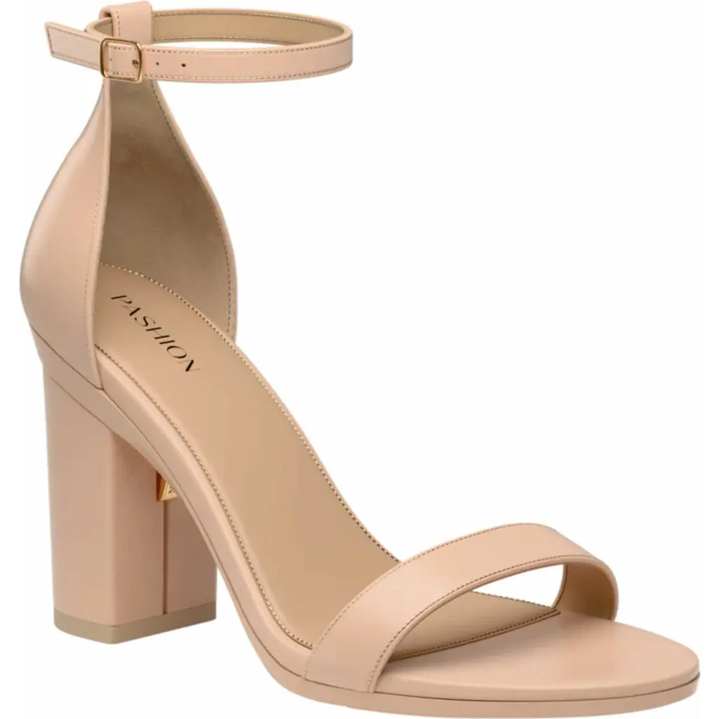 Pashion Footwear The Pashionista 4"" Block Heel in Sand Leather at Nordstrom, Size 9.5 | Nordstrom