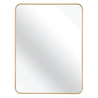 East Urban Home large gold rectangular wall mirror